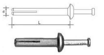 6x40 Hammer drive anchors with nails ZnAl