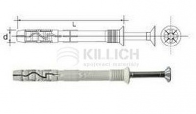 6x40 Hammer nail plug, countersunk head