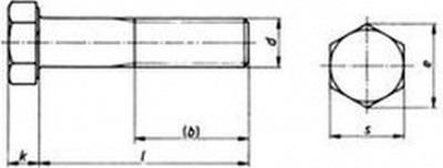 bolt M20x220 PLAIN 5.6 AD-W7/TRD hexagonal head, part thread, ISO 4014