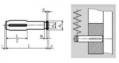 4x30 Grooved pin half length DIN 1469C BN 1385