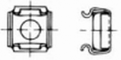 M5 ZINC Square caged nut 2.6-3.5  8x8mm