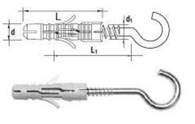 6x30 Multifunctional plug type smart with "C" hook 4x35 polypropylene