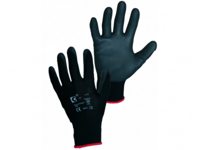 Gloves BRITA PU BLACK coated size 9