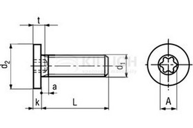 M8x16 ZINC 8.8 Hexalobular (6 Lobe) socket flat head screws with special low head TORX BN 9524