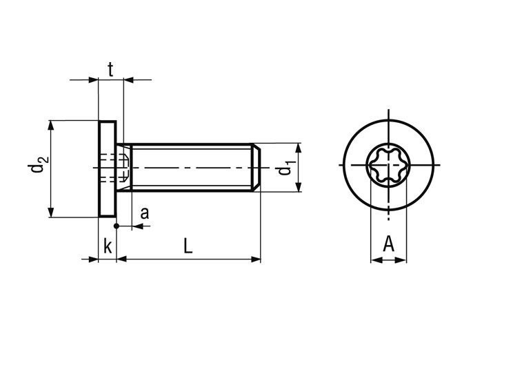 M2x6 ZINC 8.8 Hexalobular (6 Lobe) socket flat head screws with special