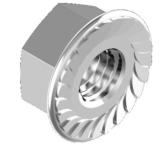 3/8"-16 UNC A2 STAINLESS STEEL Hexagon flange nuts with serration DIN 6923
