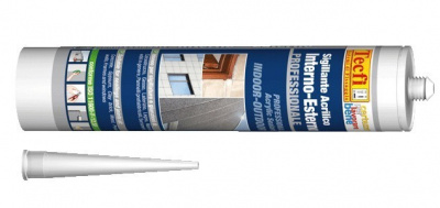 Professional acrylic sealant for constructions (indoor/outdoor usages) Tecfi grey 300ml acc. ISO 11600-F-12,5P
