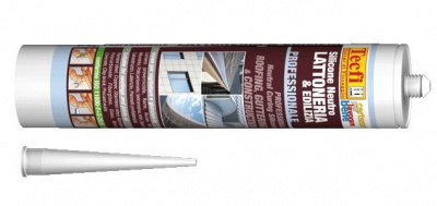 Professional low modulus neutral silicone sealant for metalworks/roofings Tecfi black 300ml acc. ISO 11600-F+G-25LM