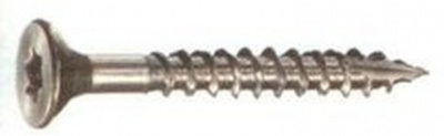 5x60 A2 STAINLESS STEEL Countersunk timber screws for facade, double head, ribs under head, square thread, cut point and TX25 six lobe drive