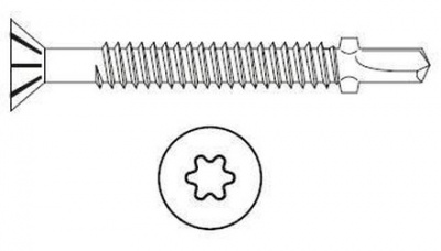 4.5x40/30 A2 STAINLESS STEEL Self-drilling chipboard screws TORX 20 art. 4490