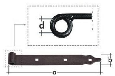ZP 500 d.16 c Belt hinge 500x40/5.0 d.16mm PLAIN