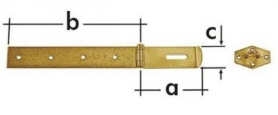 ZZP 80 Hinge with padlock bracket, straight 90x80x45x1.5mm